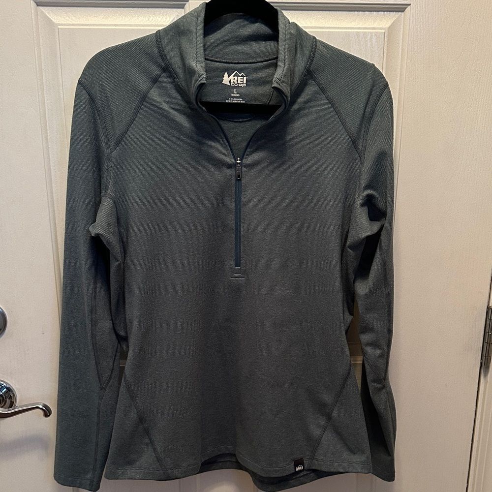 REI Co-op Heathered Green Pullover 1/2 Zip Size  L